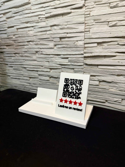 Stand mare cu placă personalizată + suport cărți de vizită - Crafio.