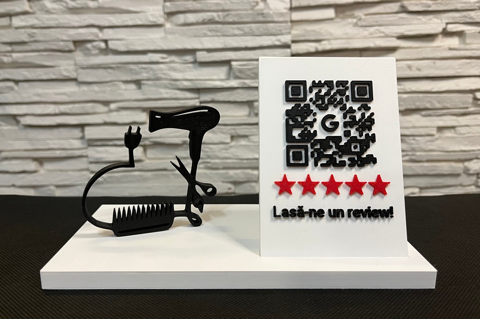 Suport Personalizat pentru Frizerie/Hair Stylist – Placă Personalizată & Figurină Tematică - Crafio.